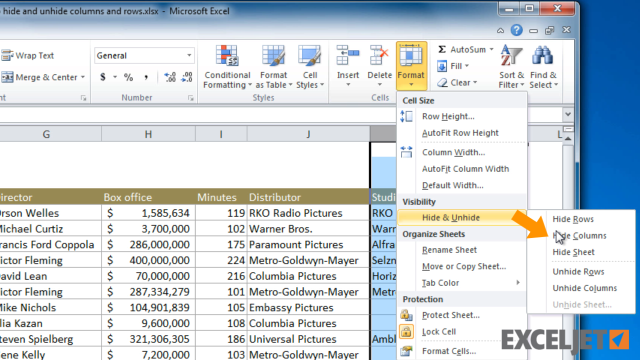 how-to-hide-or-unhide-columns-in-excel-youtube